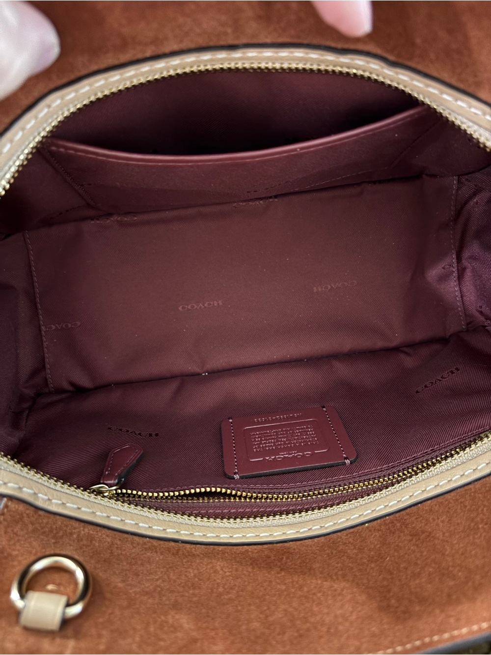 Coach Dreamer Satchel in Sunrise Multi Colorblock Leather and Suede - Picture 9 of 16